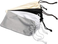 Étui pour lunettes de soleil en microfibre, pochette souple avec cordon de serrage, forme rectangulaire pour lunettes