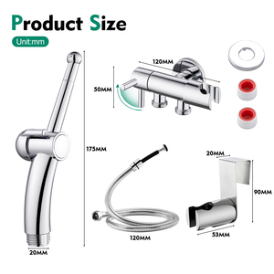 Modern 304 SS Polished Chrome Hot and Cold Water Mixer Toilet Bidet Shower <b>Spray</b> shattaf <b>set</b> - Product Image 5