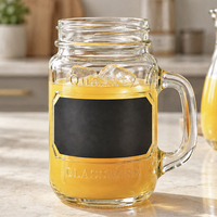 Vente en gros de verres à cocktail en verre craie de 16 oz avec poignée et paille réutilisable, verrerie de qualité gaufrée pour bar à cocktails, OEM