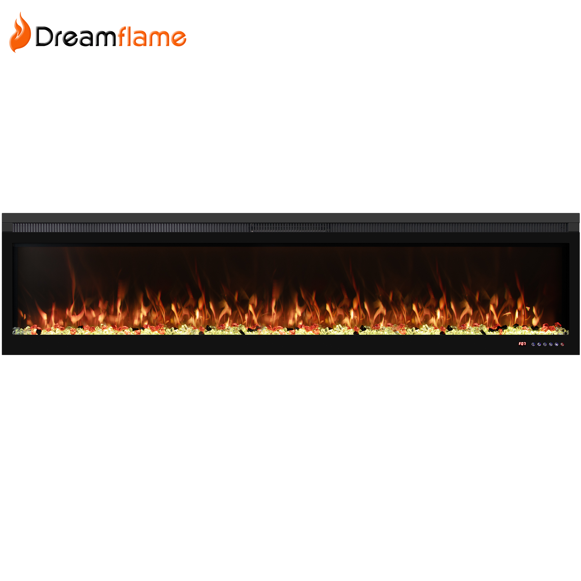 Dreamflame 72 นิ้วโรงงานขายตรงตกแต่งบ้าน LED ไฟฟ้าเตาผิงเครื่องทําความร้อนติดผนังเชิงเส้นเตาผิงไฟฟ้า