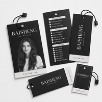 Carte d'emballage personnalisée pour extensions capillaires en gros avec logo estampé or rose et impression de marque