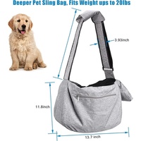 Sac de transport extra large pour animaux de compagnie, sac à dos pour chien, accessoires pour animaux, 15-25 lbs, polyester, sangle rembourrée réglable, fermeture éclair, transport à l'épaule