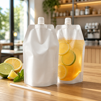 Prêt à expédier – Pochette souple à bec verseur de forme spéciale 500 ml, blanche, pour emballage de liquides (boissons, détergents)