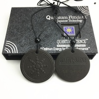 Pendentif d'énergie scalaire quantique nano en pierre de lave bio solaire HOONNI 100 % authentique, diamètre 44 mm, pour la santé