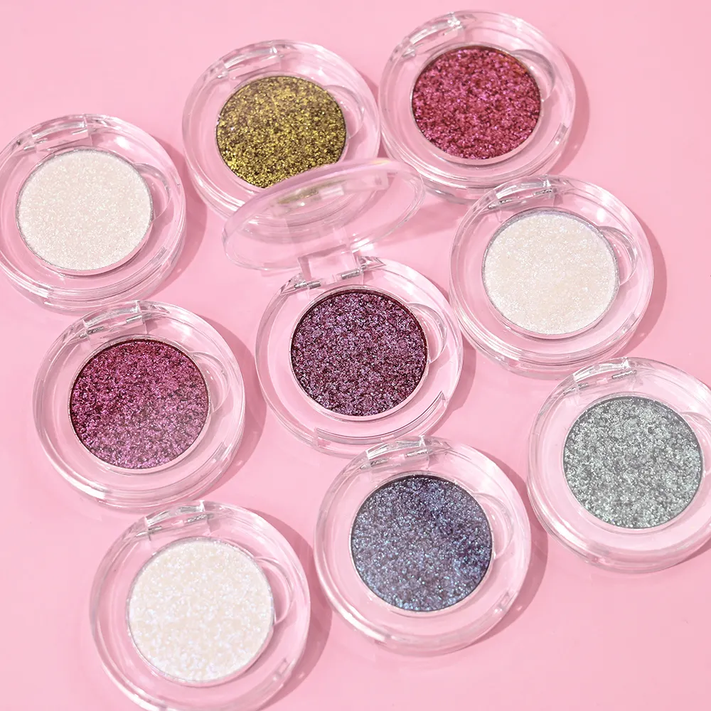 Yeni kozmetik 59 renk özel marka pırıltılı yüksek Pigment tozu Duochrome Glitter preslenmiş Neon elmas bukalemun göz farı için