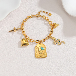 Bracelet de charme en acier inoxydable imperméable de style bohème turquoise océanique <span class=keywords><strong>ethnique</strong></span> vintage, bijoux de mode en gros pour femmes - Product Image 4