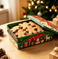 Boîte à biscuits en plastique 5L OEM ODM sans BPA, empilable, pour biscuits au gingembre, idéale pour les fêtes de Noël, les pâtisseries et les cadeaux.