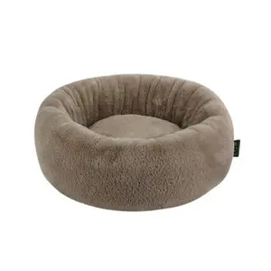 2023 New Design Plush Dog Bed Calming Plush Nest Donut Bed for Dogs and Cats Recycling Polyester Washable Dog Bed