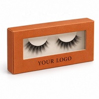 Boîte rigide écologique personnalisée pour faux cils, boîte pliante avec fenêtre transparente et logo personnalisé pour l'affichage en vente au détail des cils