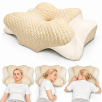 Oreiller cervical ergonomique en mousse à mémoire de forme sur mesure OEM, pour soulager les douleurs cervicales, oreiller orthopédique rafraîchissant et respirant, vente en gros