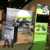 Stand d'exposition modulaire avec caissons lumineux en tissu SEG, présentoir personnalisé rétroéclairé pour salons professionnels, événements et promotion de marque