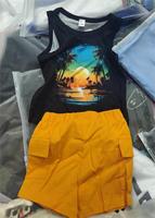 Vêtements pour enfants en coton, assortiment aléatoire, ensembles deux pièces d'été, vente en gros, liquidation en vrac