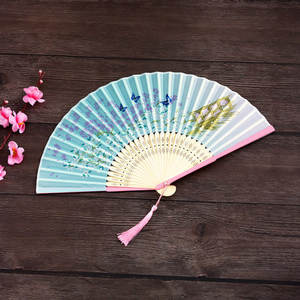 Éventail en soie <span class=keywords><strong>de</strong></span> style chinois et japonais, éventail pliant, décoration d'intérieur, ornements, motif, artisanat, <span class=keywords><strong>cadeau</strong></span>, éventail <span class=keywords><strong>de</strong></span> danse <span class=keywords><strong>de</strong></span> mariage - Product Image 3