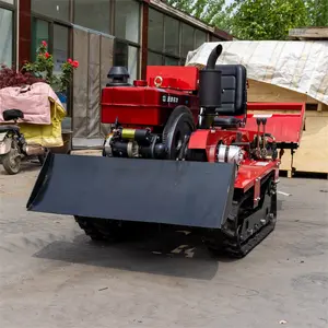 Hand Held Agricultural Machinery Mini Crawler Cultivator Farm Ploughing Machine Rotary Power Tiller