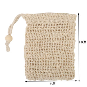 Sac à savon en sisal naturel avec logo personnalisé, pochette en filet, nettoyage sans plastique, exfoliant, moussant et séchant, porte-savon pour savon - Product Image 6