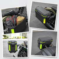 Boîte à bagages pour moto en matériau PP durable 20L+20L, coffre arrière pour moto, boîte latérale pour moto, sacoche pour moto