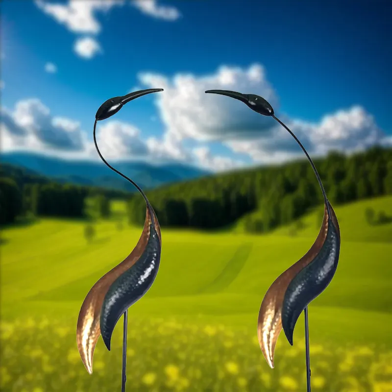 Садовая птица металлическая Солнечная куча украшение на открытом воздухе красочное 3D украшение с солнечной панелью Металл вставляется в садовую кучу