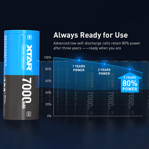 แบตเตอรี่ XTAR ความจุสูงสุด 3.6V สำหรับไฟฉาย รุ่น 26650 7000mAh แบตเตอรี่ลิเธียมแบบชาร์จได้พร้อมระบบป้องกัน Li-ion 26650 สำหรับไฟฉาย - Product Image 4