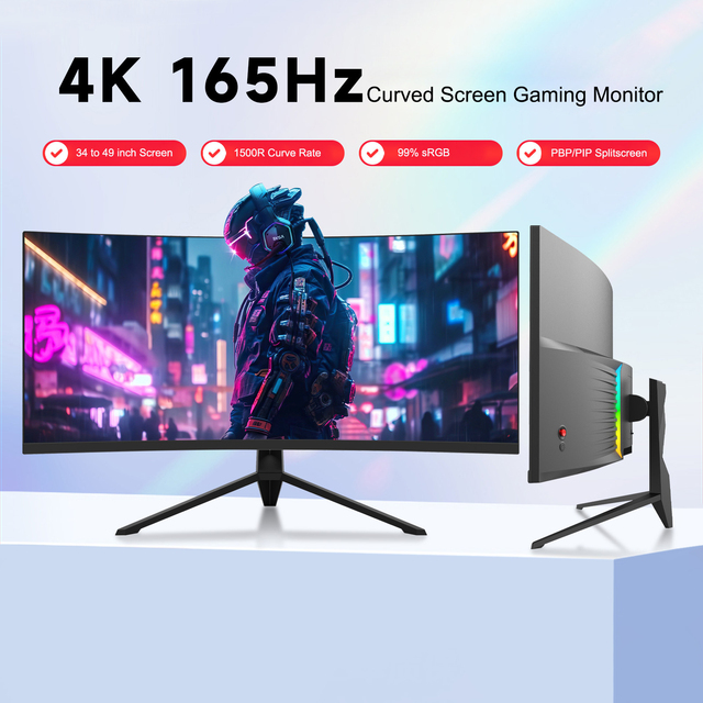 Curve Monitor Wholesale Price 4k Display Screen Pc Computer 2k 165hz 34 49 Inch Custom Lcd Ips 2560 Ultrawide Lcd Monitor