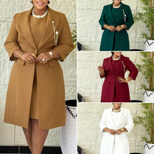 Trajes de Alta Calidad para Mujer D610, Conjunto de Oficina Elegante, Traje Elástico Ajustado + Vestido con Tirantes, Conjunto de Dos Piezas para Mujer - Product Image 2