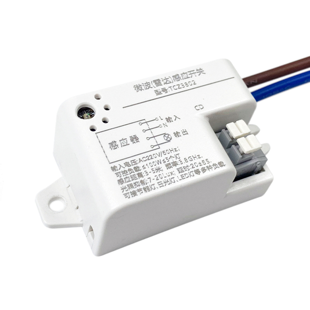 Microwave Radar Motion Sensor AC220V  Ceiling and Wall Auto Detector Light Induction Switch small module for light control