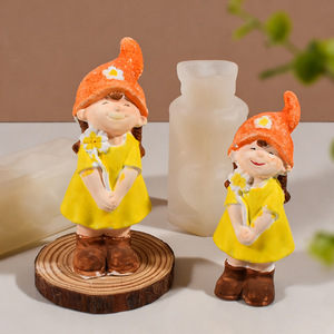 Molde <span class=keywords><strong>de</strong></span> silicona 3D <span class=keywords><strong>de</strong></span> niña <span class=keywords><strong>de</strong></span> las flores para velas, bricolaje, cera aromática, hadas, gnomos, figuras <span class=keywords><strong>de</strong></span> yeso, resina, molde <span class=keywords><strong>de</strong></span> fundición artística, decoración del hogar, regalo - Product Image 4