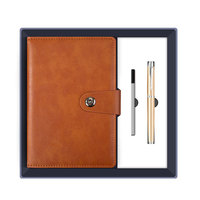 Carnet de notes de luxe en cuir PU A5 avec fermeture à boucle rétro, attache pour stylo, personnalisable avec logo, coffret cadeau promotionnel