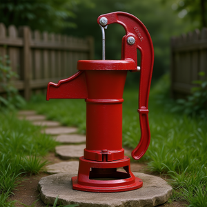 Bomba de Agua Manual Roja con Conexión NPT de 1-1/4, Fácil Instalación, Uso en Jardín Exterior - Product Image 2