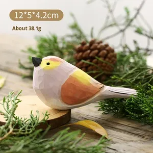 Ornements modernes en bois pour petit oiseau gras Décoration intérieure Cadeaux de bricolage Logo personnalisé - Product Image 6