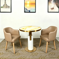 Ensemble table et chaises de réception et de négociation OEM de luxe, moderne, minimaliste, en marbre, écologique et réglable pour petit bureau