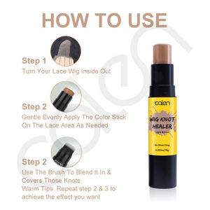 Meilleure vente label privé 4 couleurs disponibles perruque noeud guérisseur correcteur avec brosse pas de blanchiment des cheveux dentelle teinte stylo bâton - Product Image 6