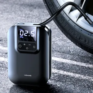 USAMS New Wireless Mini Autoreifen elektrische tragbare Luftpumpe digitale Auto Luft kompressor 12V Reifen füller mit LCD-Display