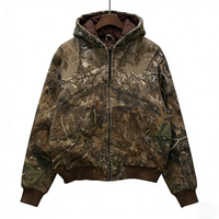 Blouson zippé personnalisé pour homme, style automne, camouflage numérique, imprimé vintage, motif arbre camouflage réel, matelassé, type bomber, pour la chasse, avec logo OEM