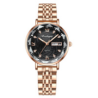 POEDAGAR 3012 Montre Femme Acier Inoxydable Maille Rose Or Simple Étanche Lumineuse Dames Montres De Luxe Quartz Élégant