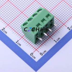 DB127S-3.5-4P-GN-S Screw Terminal Block P=3.5mm Connector ( Construction: 1x4P )( Pitch: 3.5mm )( Color: Green ) - Product Image 2