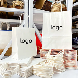 Hot Selling <strong>Custom</strong> Recyclable Gift <strong>Bags</strong> Shopping Packaging Craft Luxury White Kraft <strong>Paper</strong> <strong>Bags</strong> Eco-Friendly Design <strong>with</strong> Logo - Product Image 1