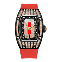 Montres de luxe en acier avec mouvement japonais similaire, design d'usine et fabrication en série, squelette, cristal et diamants, pour marque privée