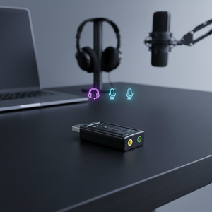 Adaptador de Tarjeta de Sonido USB Externo a Audio 3D 7.1 de 2 Canales, Micrófono Profesional, Auriculares de 3.5mm para <span class=keywords><strong>Win</strong></span> <span class=keywords><strong>XP</strong></span> / 78 - Product Image 1