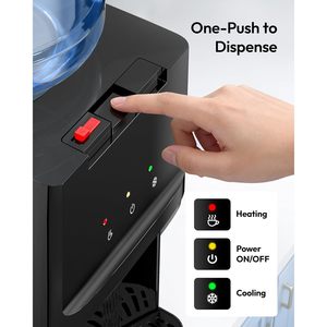Euhomy <b>Top</b> <b>Load</b> Water Dispenser 3 Or 5 Gallon Bottles Countertop Cooler Hot Cold Water Black - Product Image 4