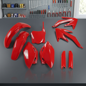 XFUN per CRF 450R 2008 Kit Completo di Carene in Plastica per Moto in Rosso Modello 070 Prodotto in Italia - Product Image 3