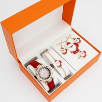 Montre pour femme, cadeau de Noël, montre à quartz, bijoux doux et mignons, ensemble de 5 pièces, montre de luxe pour femme