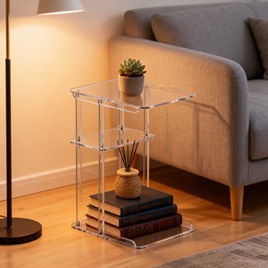 Étagère à livres moderne en acrylique, petite taille, <span class=keywords><strong>pour</strong></span> salon, <span class=keywords><strong>meuble</strong></span> de rangement latéral, étagère décorative <span class=keywords><strong>pour</strong></span> bureau à domicile - Product Image 1