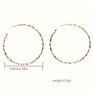 Grenzüberschreitende Europäisch-Amerikanische Vintage Western-Style Türkis-Gold Große Kreisförmige C-förmige Opal Unisex Creolen - Product Image 5