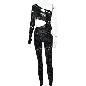 Новое, очень модное, сексуальное цельное белье с камнями, костюм на Хэллоуин, блестящие сетчатые боди - Product Image 4