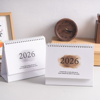 Nouveau Calendrier de Bureau 2026 Compact et Frais avec Horloge LCD, Mémo en Papier Imperméable, Couleurs Dégradées, Version Anglaise
