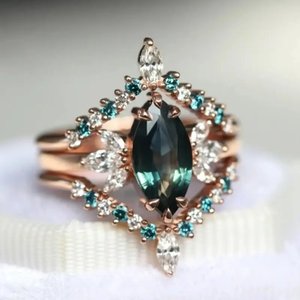 Anello Corona Marquise per Donne, Stile Reale con Cristalli, Accessorio Moda per Uso Quotidiano e Feste - Product Image 2