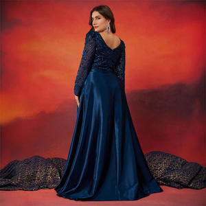 <span class=keywords><strong>Taglie</strong></span> <span class=keywords><strong>forti</strong></span> abito <span class=keywords><strong>da</strong></span> sera a maniche lunghe con paillettes <span class=keywords><strong>da</strong></span> donna stile naturale Anti-statico elegante abito <span class=keywords><strong>da</strong></span> <span class=keywords><strong>cerimonia</strong></span> nobile - Product Image 2