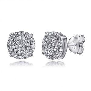 S925 Plata esterlina llena de diamantes con incrustaciones de circón Pendientes de lujo ligeros de gama alta para mujer - Product Image 1