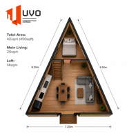 Maison mobile écologique moderne, préfabriquée, panneaux sandwich, structure triangulaire, villa modulaire isolée, chambre pour Airbnb Europe