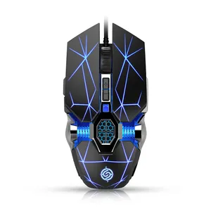 Q7 Harga Promosi LED Glowing Wired Mechanical Sport Gaming Mouse Balap Ergonomis OEM Optical Mouse Logam Komputer